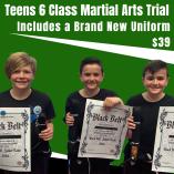 Teens Trial Classes - 6 classes only $19:50 AND we will gift you a free uniform to keep Thornbury Karate Clubs _small