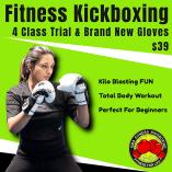 Fitness Kickboxing Trial - $19.50 for four group classes AND we even gift you a brand new pair of gloves for free. Thornbury Karate Clubs _small