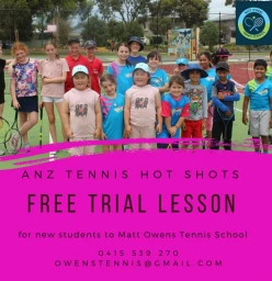 FREE ANZ Tennis Hot Shots Trial lesson Greenacres Products
